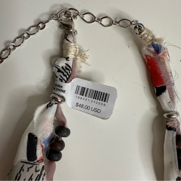 Free People - Ariana Ost - Alpha Choker Necklace in Natural - Layered silver NWT - Picture 4 of 4